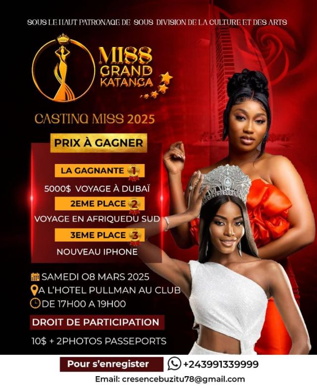 Affiche : Miss grand katanga 2025