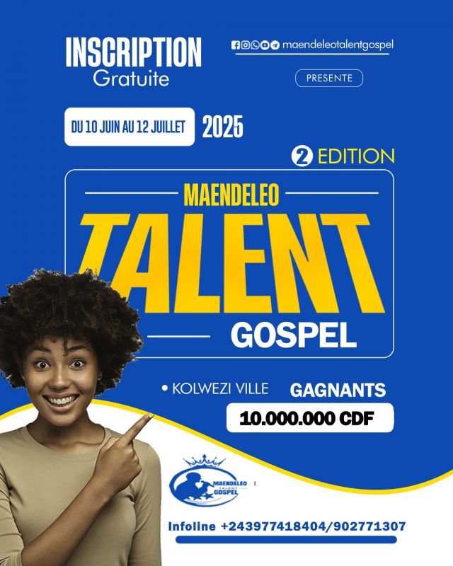 Affiche : Kolwezi maendeleo talent gospel