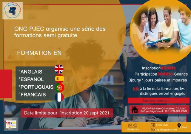 Affiche : Formation en langue ong pjec