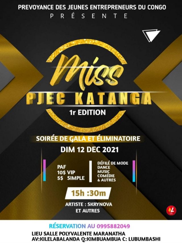 Affiche : Miss pjec katanga 2021